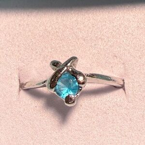 Rhinestone silver plated ringg